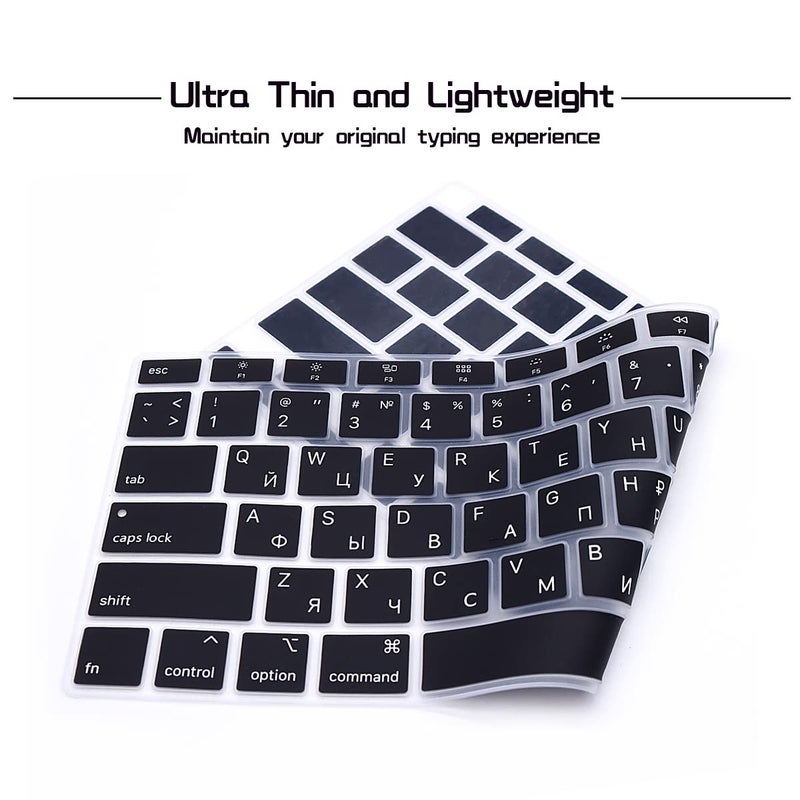HRH Russian Language Keyboard Cover Skin Silicone Keyboard Cover Protector for MacBook Air 13 Inch 2020 with Touch ID (MODLE A2179 and A2337 M1 Chip,US Layout) - Image 3